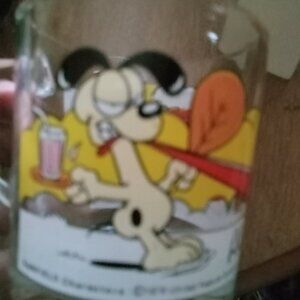 Vintage 1979 Garfield Cat Glass coffee or cold drink mug Garfield on Hammack